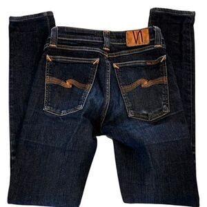 Nudie Jeans Dark Blue Denim Skinny Leg Jeans Size 25 X 34